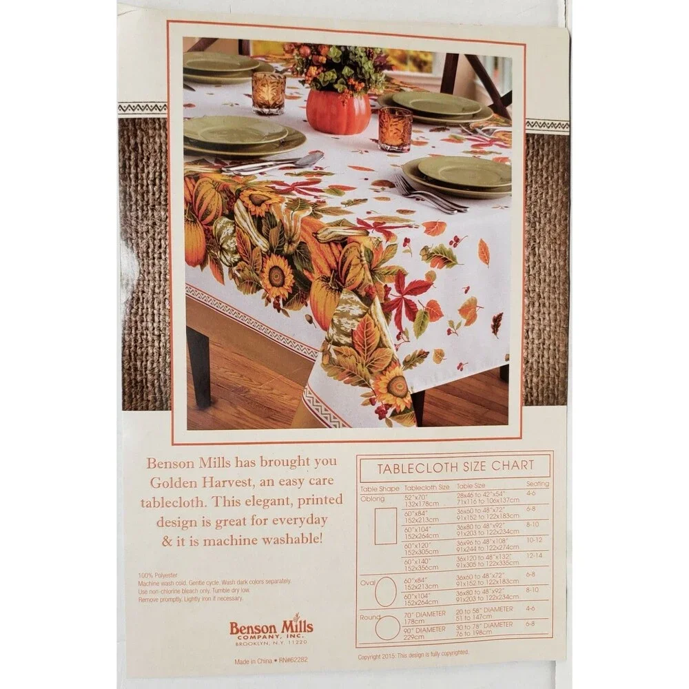 Printed Linen Tablecloth 52